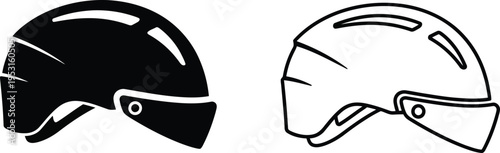 Bicycle Helmet Icon Set Vector