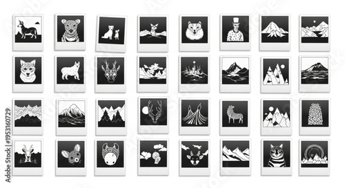 Various animal black and white.