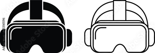 Virtual Reality Headset VR Icons Set Vector