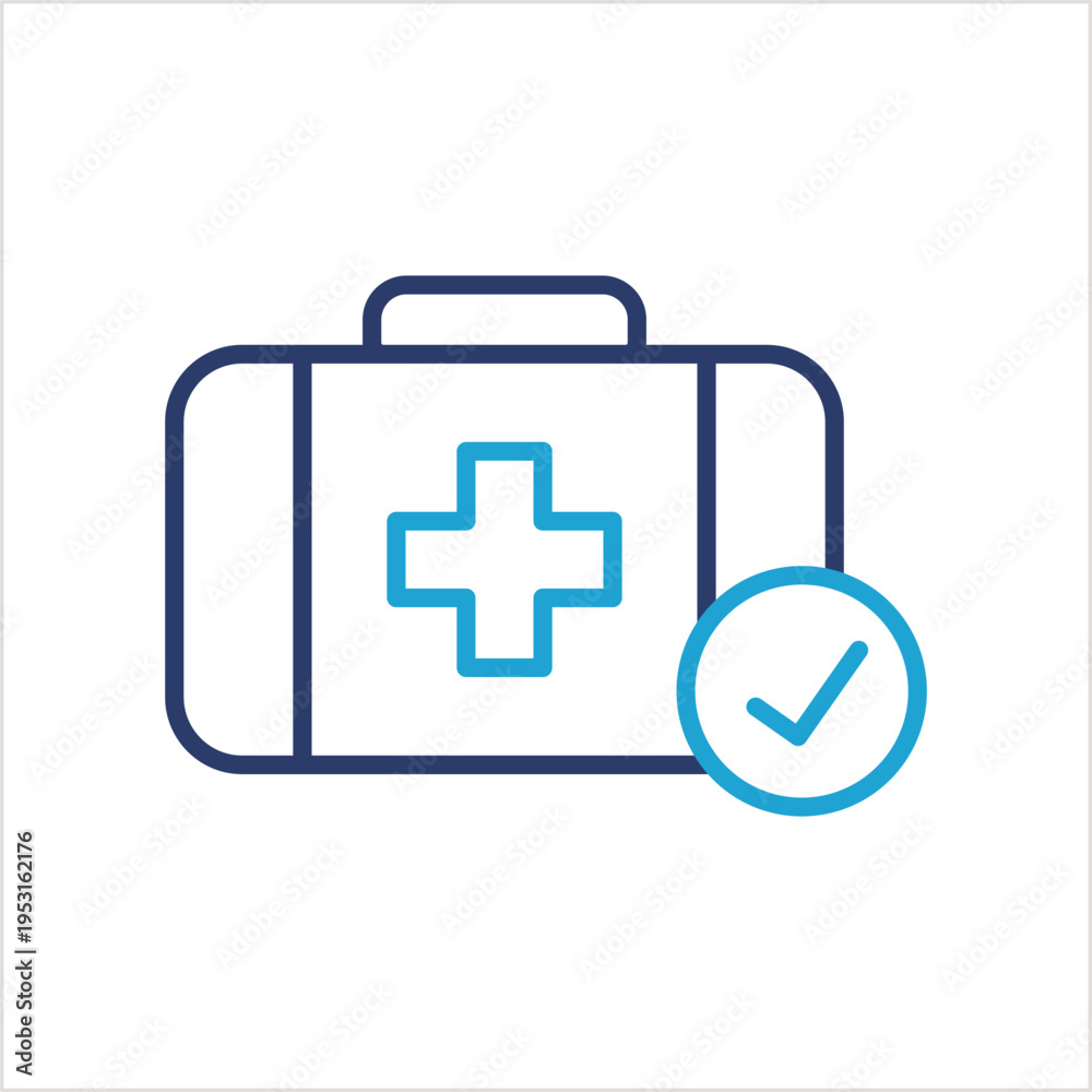 Fototapeta premium First aid box icon illustration style collection