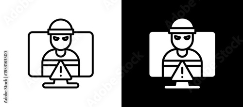 Crime Alert whiteblack icon