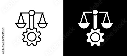 Justice System whiteblack icon
