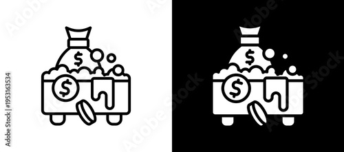 Money Laundering whiteblack icon