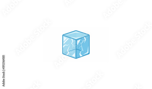 Blue Ice Block Vector Frozen Ice Cube Illustration