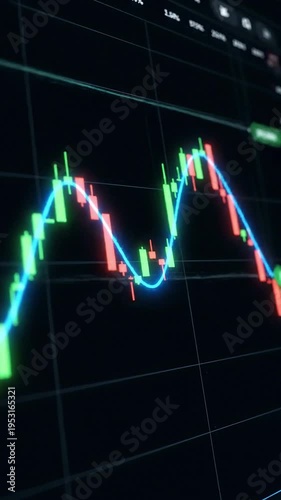 Abstract Financial Market Trading Chart Data Loop Background for Digital Business Analysis Display