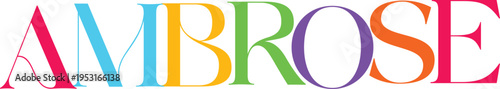 Ambrose name typography colorful letters modern font vibrant design