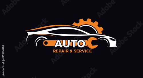 Modern Auto Repair and Service Logo Design.