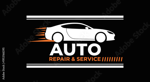 Modern Auto Repair and Service Logo Design.