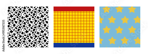 Seamless Cow Print Pattern, Cowboy Background set