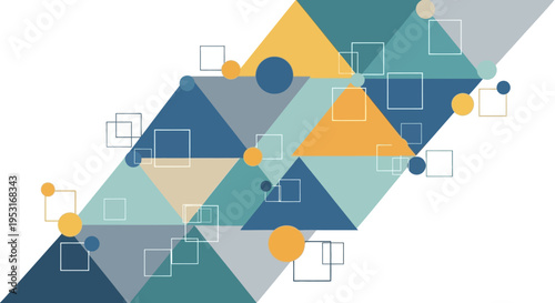 Abstract Geometric Pattern with Triangles and Squares.