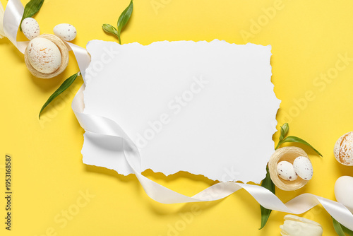 Blank card with Easter eggs...
