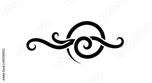 Black Tribal Swirl Ornament Graphic Design, Swirling Pattern