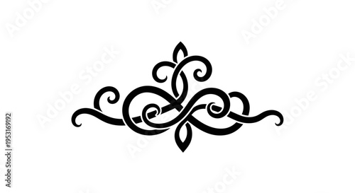 Black Celtic Knot Ornament - Elegant Swirl Design - Vector Art