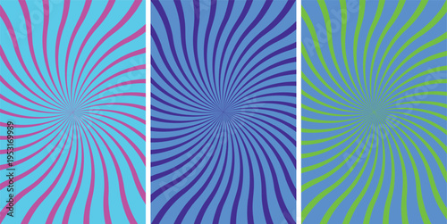 Background featuring swirl patterns in three color variations