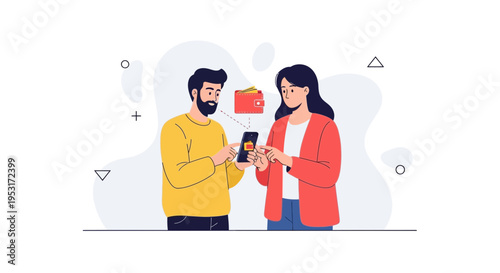 People using smartphone for online payment and digital wallet app