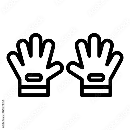 goalkeeper gloves line icon