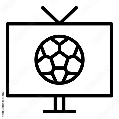 soccer live match line icon