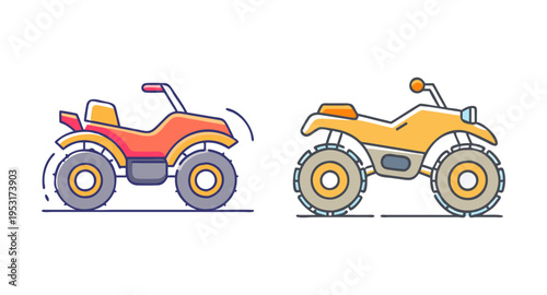 Atv quad bike vector illustration: explore off road vehicles and four wheeler adventures with atvs