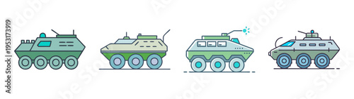 Armored vehicle vector art: military transport design and army vehicle illustration for graphics use