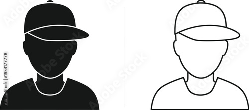 Baseball Player Icon Set Vector