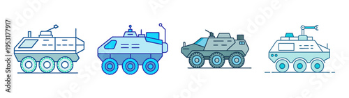 Explore futuristic rover vehicles vector art illustration set for science and technology projects