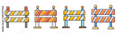 Road construction barricades safety barriers traffic control equipment temporary fencing for work zones