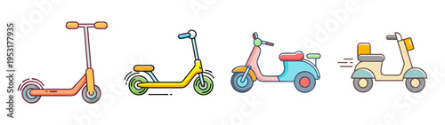 Explore different types of scooters: electric scooter, kick scooter, and mobility scooter designs