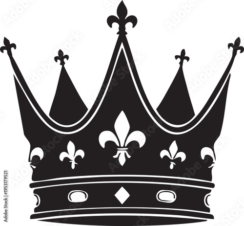 Royal crown with fleur de lis and precious stones