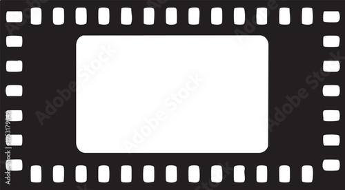 Film strip icon with white square center