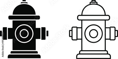 Fire Hydrant Icon Set Vector Illustration Vector