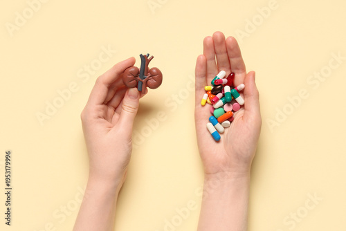 Female hands with human kid...