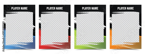 Sport player trading card frame border template