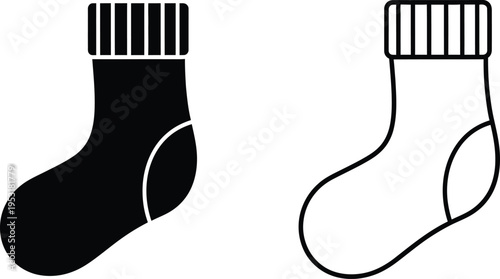 Simple Sock Icons Set Vector