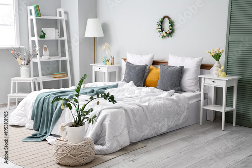 Interior of festive bedroom...