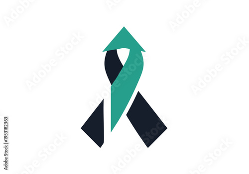 Awareness Ribbon with Upward Arrow. Hope Symbol. Medical Concept.