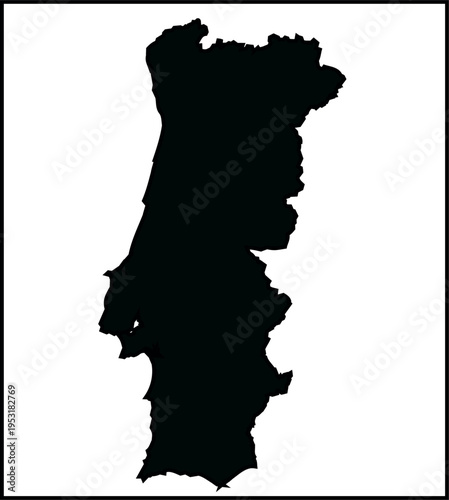 simple black map of Portugal