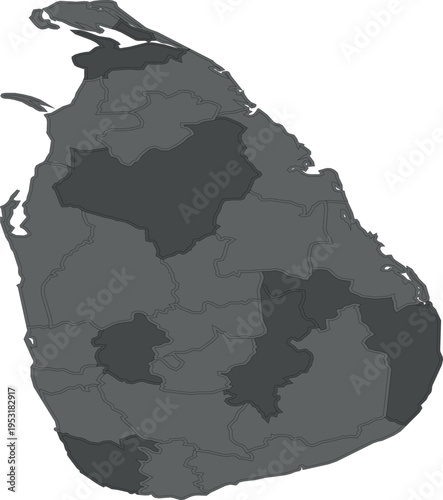 grey divided map of sri lanka