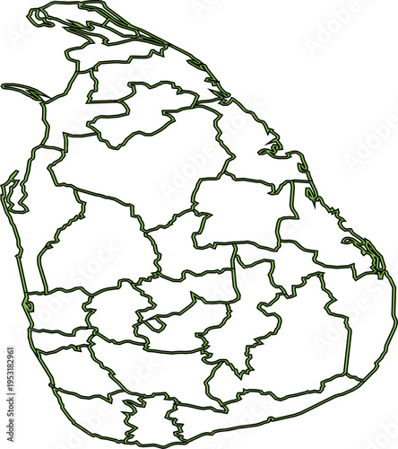 simple divided map of sri lanka