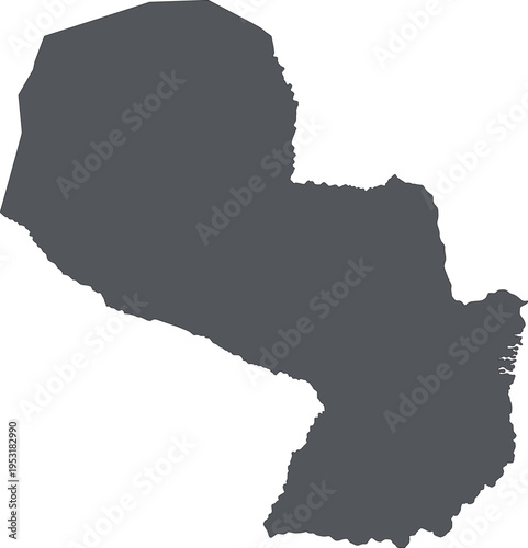 grey simple map of paraguay