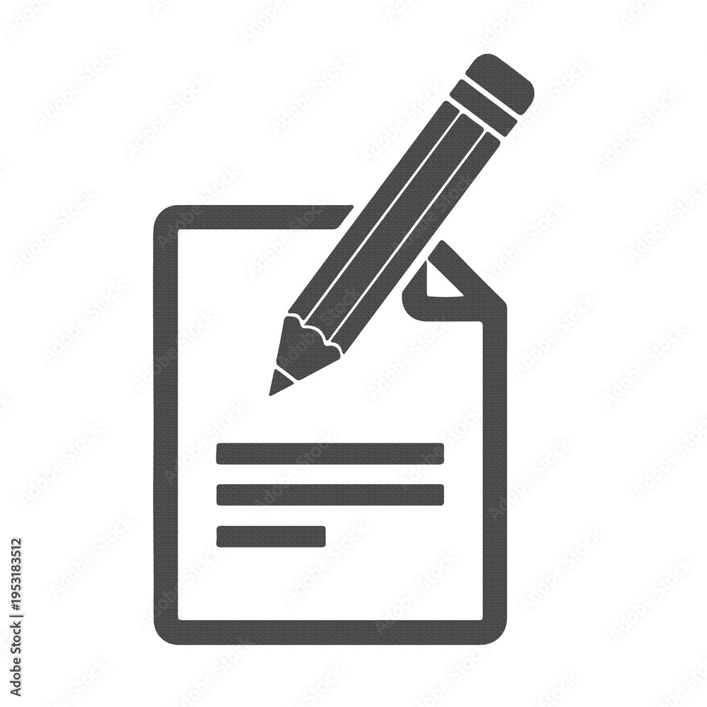 Fototapeta premium Document with Pencil Icon File Editing and Content Modification Symbol