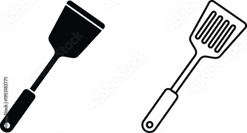 Kitchen Spatula Icons Set Vector