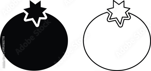 Tomato Vegetable Icon Set Vector