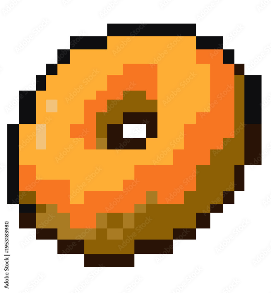 Fototapeta premium Donuts Orange Pixels