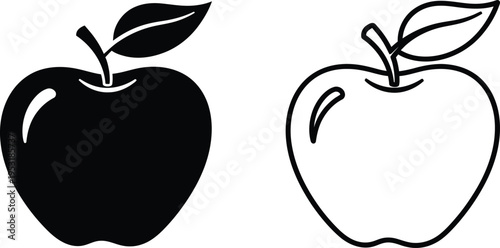 Apple Fruit Icon Set Vector Illustration Vector