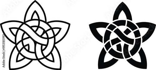 Black tribal tattoo design set featuring vector spider and crab animal silhouettes with biohazard danger symbols and flower art illustrations