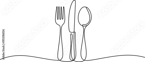 Fork and knife on white background with silverware set
