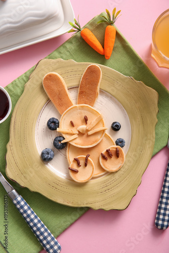 Funny Easter bunny pancakes...