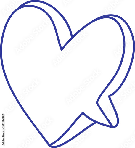 Heart Speech Bubble Outline Doodle