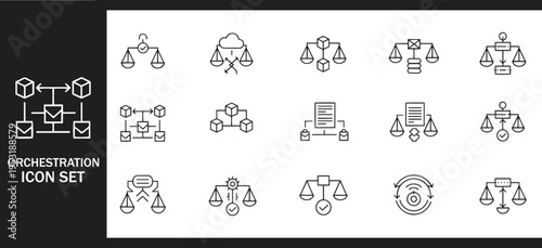 AI Governance Framework and Artificial Intelligence Ethics Policy Icon Set