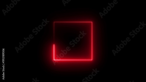 Red neon sign shaped like a capital letter L glowing red outline black background neon letter